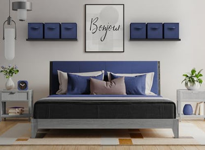 Sorbus Fabric Storage Cubes, 6-Pack Foldable Bins (11 Inch, Navy Blue) - Image 2