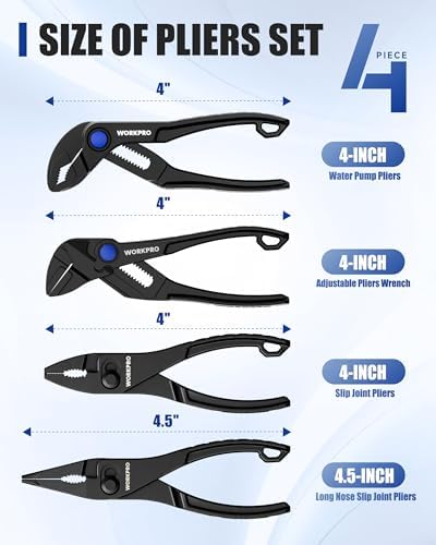 WORKPRO 4-Piece Mini Pliers Set with Pouch, Pocket Pliers, EDC Tool Gift - Image 3