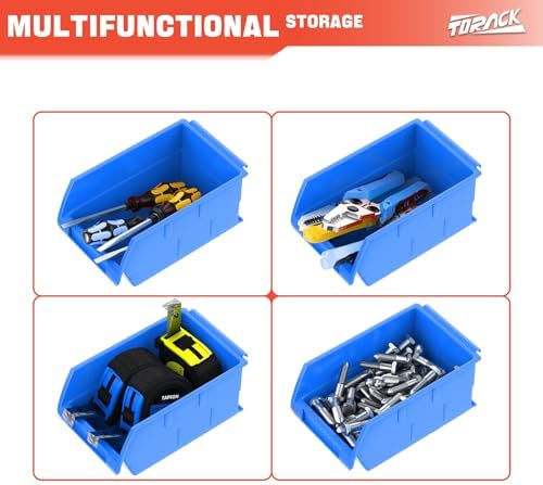 TORACK Wall-Mounted Storage Bins, 16 Plastic Bins for Tools Organization - Image 5