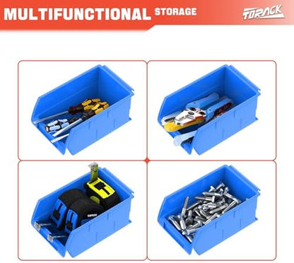 TORACK Wall-Mounted Storage Bins, 16 Plastic Bins for Tools Organization - Image 5