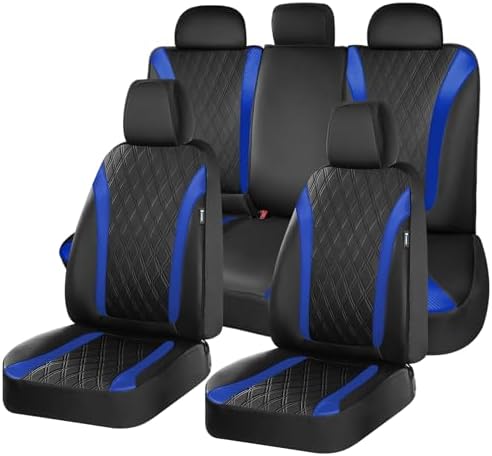 FLORICH Seat Covers, Car Seat Covers Full Set, Waterproof Leather Car Seat Protector, Front and Rear Seat Covers for Cars, Automotive Seat Covers Universal Fit for Most Cars SUV Truck by FLORICH