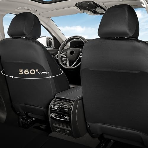 Coverado Leather Seat Covers, Front and Back Seat Covers for Cars, Waterproof Automotive Seat Covers Car Seat Protector Car Seat Cushion Universal Interior Truck Accessories Fit Most Cars Black&Coffee - Image 3