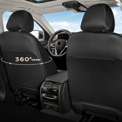 Coverado Leather Seat Covers, Front and Back Seat Covers for Cars, Waterproof Automotive Seat Covers Car Seat Protector Car Seat Cushion Universal Interior Truck Accessories Fit Most Cars Black&Coffee - Image 3
