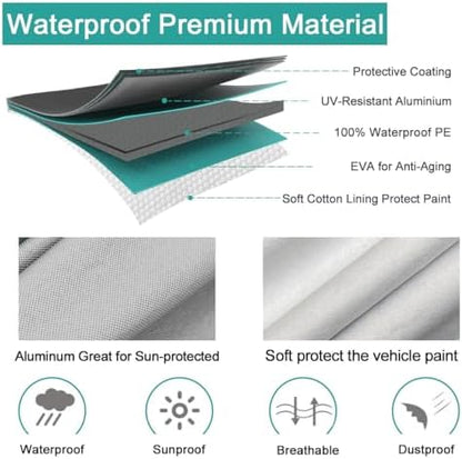 GUNHYI Waterproof 6-Layer Coupe&Sports Car Cover(Length Up to 163 Inches) - Image 2
