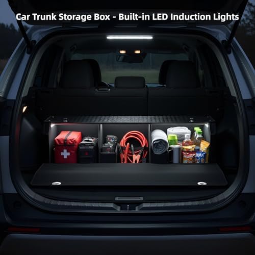 Car Trunk Storage Organizer with Light, Waterproof SUV Trunk Organizers - Image 3