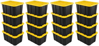 Sterilite Industrial Storage Tote with Lids for Garage, 27 Gallon, 16-Pack by Sterilite