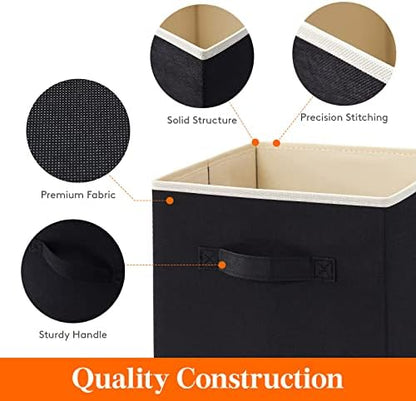 Lifewit Storage Cubes, 11 Inch Organizer Bins, 18L Black, 6 Packs - Image 3
