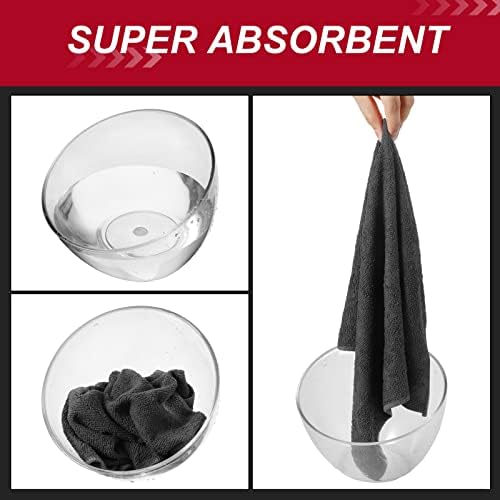 Oudain 200 Pcs Microfiber Cleaning Cloth 16x16 Inch Microfiber Towels for Car Ultra Absorbent Cleaning Rags Reusable Lint Free Streak Free Detailing Towel for Car Washing Drying Dusting (Gray) - Image 3