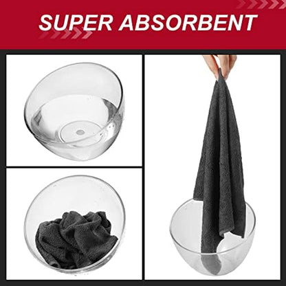 Oudain 200 Pcs Microfiber Cleaning Cloth 16x16 Inch Microfiber Towels for Car Ultra Absorbent Cleaning Rags Reusable Lint Free Streak Free Detailing Towel for Car Washing Drying Dusting (Gray) - Image 3