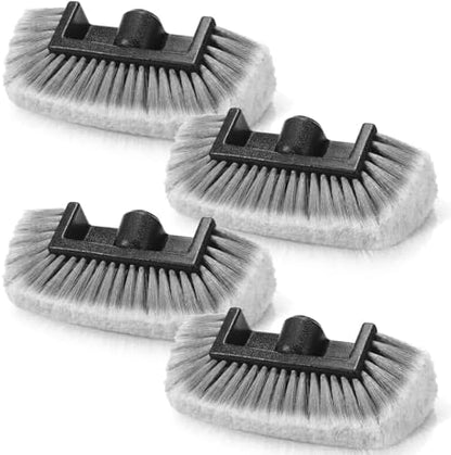 Vesici 4 Pcs Car Wash Brush Head with Soft Detailing Bristle Flow Thru Car Cleaning Brush Exterior Cars Wash Equipment for Auto Truck RV Boat Camper Washing, 10 Inch (Grey) by Vesici