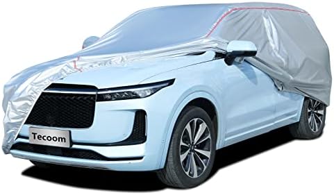 Tecoom Light Shell Waterproof UV-Proof Windproof Car Cover Classic Zipper Design for All Weather Indoor Outdoor Fit 206-215 Inches Full-Size SUV by Tecoom
