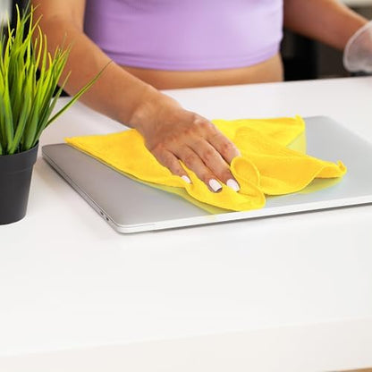 Yellow Microfiber Towels (Value Pack of 36) Size 16" x 16" Large, Highly Absorbent Cleaning Rags, Lint Free Towels, Reusable and Washable, Microfiber Towel for Cars - Image 3