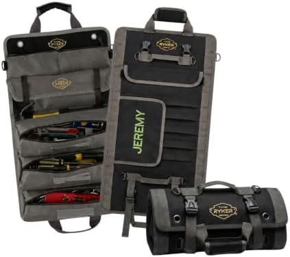 Ryker Personalized Tool Roll Organizer Customized with Name for Men, PRO-B by TheRykerBag