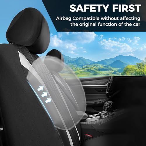 FLORICH Car Seat Covers Front Seat, Leather Seat Covers for Cars, Waterproof Car Seat Protector Breathable, Front Seat Covers for Cars, Automotive Seat Covers Universal Fit for Most Car Truck SUV - Image 4