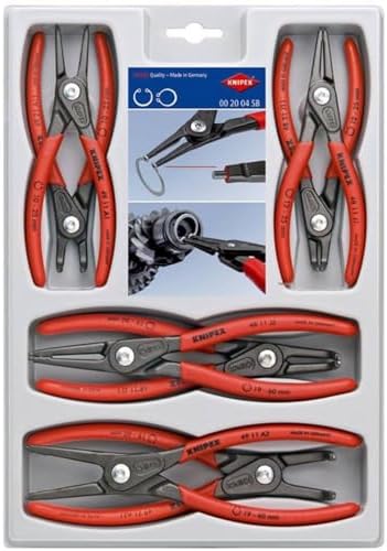 KNIPEX 00 20 04 SB 8-Piece Precision Circlip Snap-Ring Pliers Set by Unknown