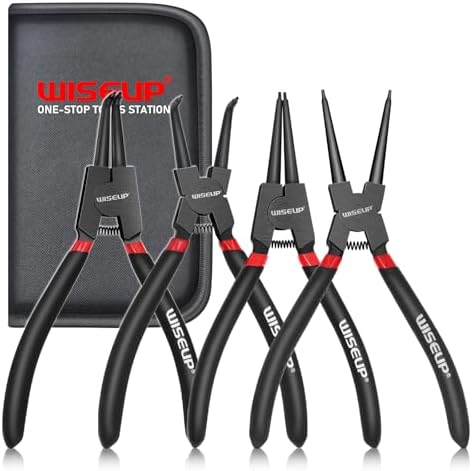 WISEUP Snap Ring Pliers Set, Heavy Duty 4PCS-7 inch Circlip Pliers Kit by WISEUP