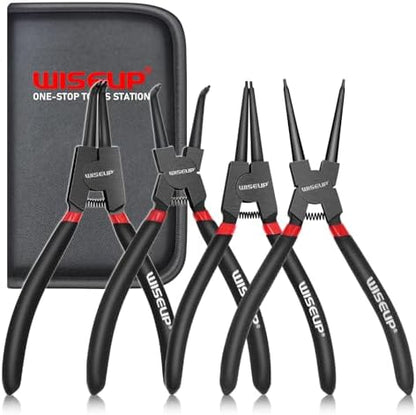 WISEUP Snap Ring Pliers Set, Heavy Duty 4PCS-7 inch Circlip Pliers Kit by WISEUP