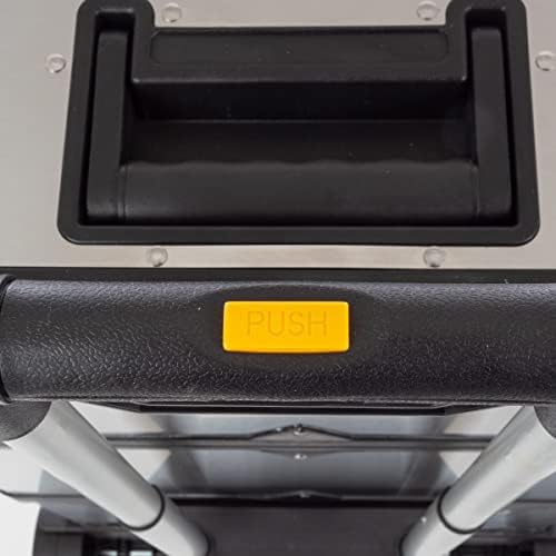 3-Part Portable Tool Box - Stainless-Steel Drawer Organizer with Wheels, Extendable Handle and Tough Latches - Rolling Tool Chest by Stalwart (Silver) - Image 6