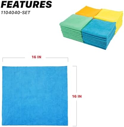 Maxshine Universal 40-Pack 16”x16” 400GSM Microfiber Cleaning Towels – Lint-Free & Ultra-Absorbent Car Detailing Towels – Scratch-Safe Multipurpose Cleaning Cloths for Garage & Home (40-Pack Multi) - Image 2