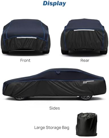JOYTUTUS Hail Protector Car Cover for Sedan (186-193 in), Thick EVA Padded Anti-Hail Cover, Waterproof All Weather Hail Protection Car Cover - Image 6