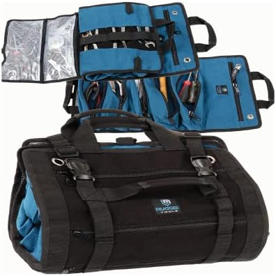 Rugged Tools Titan23-XL Tool Roll - Wrench Roll & Organizer - Canvas Tool Bag & Tool Pouch for Electrician, HVAC, Plumber, Carpenter or Auto Mechanic by RuggedTools