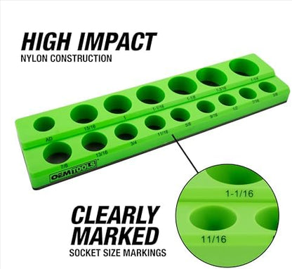 OEMTOOLS 3-Pc Magnetic Socket Organizer for 68 Deep & Shallow SAE Sockets - Image 4
