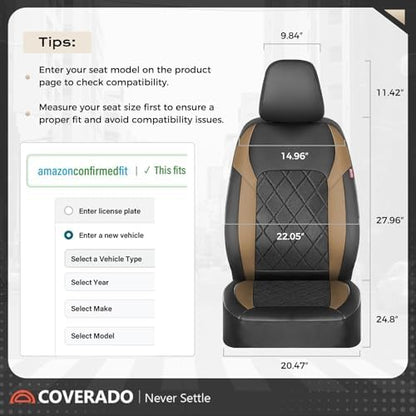 Coverado Car Seat Covers, Front Seat Covers, 2 Front Automotive Seat Cover, Mesh Breathable Seat Protectors, Universal Fit for Most Cars - Image 5