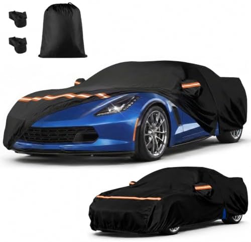 Car Cover for Corvette C7 Stingray/Z51/Z06 (2014-2019), Outdoor Cover Waterproof All Weather with Zipper Door, Heavy Duty Full Car Cover with Soft Cotton Lining,for Sun, Dust,Rain & Snow Protection. by Unknown