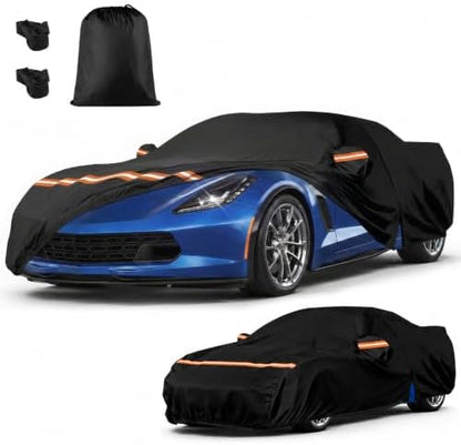 Car Cover for Corvette C7 Stingray/Z51/Z06 (2014-2019), Outdoor Cover Waterproof All Weather with Zipper Door, Heavy Duty Full Car Cover with Soft Cotton Lining,for Sun, Dust,Rain & Snow Protection. by Unknown
