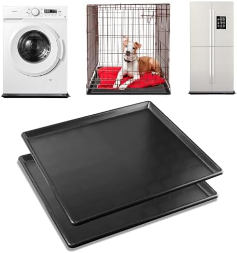 2 Pack Car Oil Drip Pan, 23.6 x 19.68 x 1.2 in Oil Change Drain Pan, Plastic Oil Drip Tray for Under Car, Oil Catch Pan Tray for Garage, Fridges, Washing Machines, Cat Litter Box Bottom by Unknown