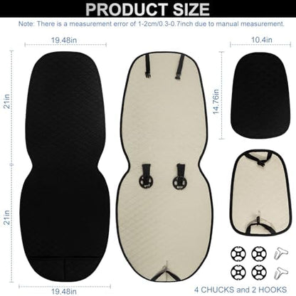 2 Pack Car Seat Covers, Front Seat Covers for Cars, Breathable Linen Car Seat Protector, Universal Fits for Most Automotive, Vehicles, SUVs, Cars, Sedans(Black) - Image 2