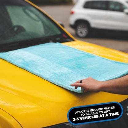 The Rag Company Liquid8r Car Drying Towel, Aqua Blue, 25x36 in, 1-Pack - Image 5