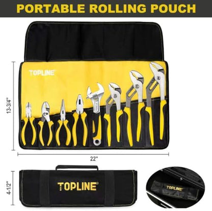 TOPLINE 8-Piece Pliers and Wrench Set with Rolling Pouch - Image 3