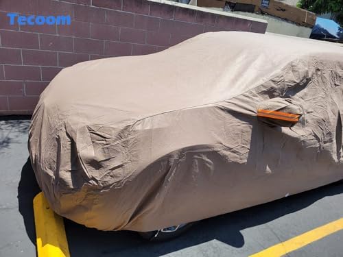 Tecoom Thick Shell Super Breathable Waterproof Windproof Snow Sun Rain UV Protective Outdoor All Weather SUV Car Cover Fit 206-215 Inches Full-Size SUV - Image 6