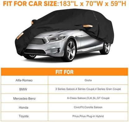 NEVERLAND Car Cover Waterproof All Weather for Sedan 183''L x 70''W x 59''H - Image 2