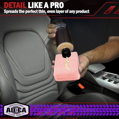 AIDEA Microfiber Applicator Pads-8 Pack, Car Wash Sponge, Pink - Image 5