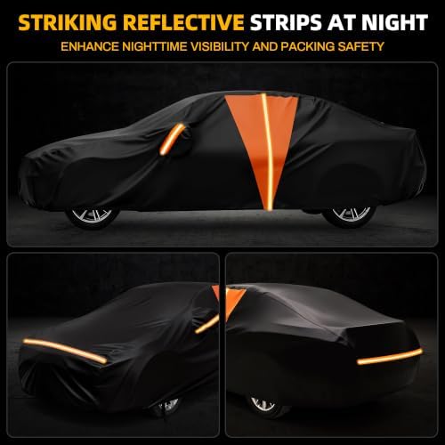 10-Layer Car Cover Waterproof All Weather for Sedan 179"-185" L - Image 4