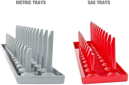 OEMTOOLS 22413 6-Pc SAE & Metric Socket Tray Set for Sizes 1/4", 3/8”, 1/2" - Image 3