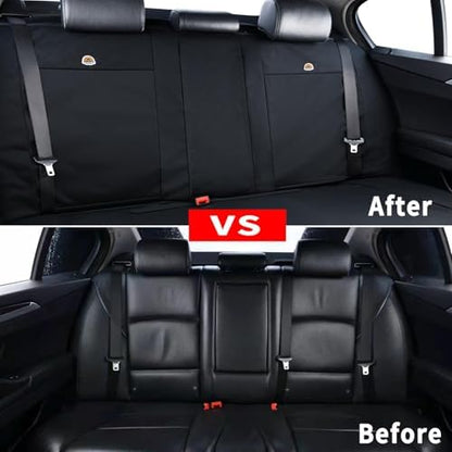 Coverado Canvas Universal Car Seat Covers - Rear & Auto Seats Protectors for Kids & Dogs - Fits Most Vehicles Trucks SUVs/Black - Image 3