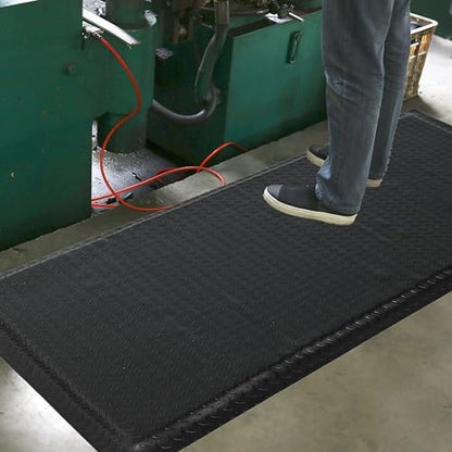 Nisorpa Anti Fatigue Mats Industrial 2' x 3' Ergonomic Standing Mat 15/16" Extra Thick Heavy Duty Commercial Diamond Plate Shop Floor Mat Support for Leg & Back Pain, Black - Image 2