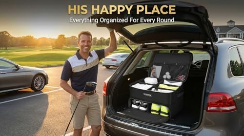 YOREPEK Golf Gifts for Men, 2 Layer Golf Trunk Organizer for 2 Pair Shoes - Image 3