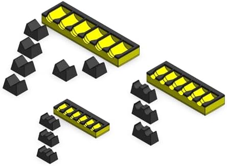 MagAttach Socket Extension Organizers (3 Piece Set, Yellow/Black) by 3D+Tool+Trays