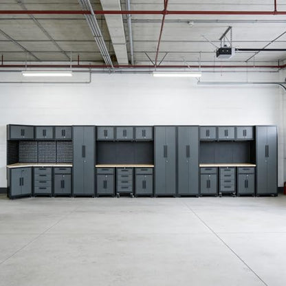 26Pcs Garage Storage Cabinet System, Black Grey - Image 7