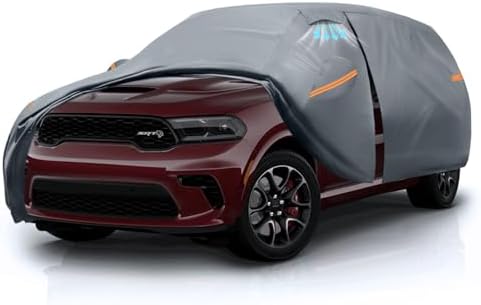 Waterproof Durango(1998-2026) Car Cover with Breathable Vents, [Upgrade] Premium Covers with Cotton Liner and Zipper Door,Sun Rain Snow Dust Uv Protection.(Gift with Towel Storage Bag) by Unknown