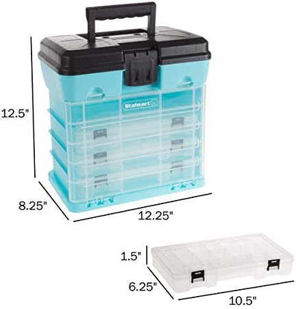 Stalwart Small Parts Organizer Box, Light Blue, 10-Inch - Image 2