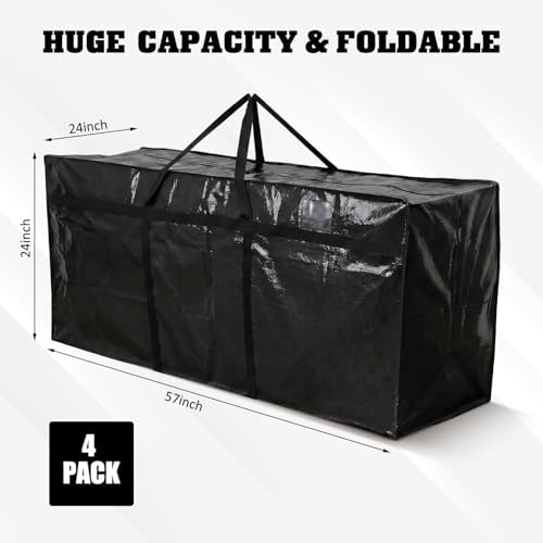 Windyun 4 Pcs 142 Gallon Extra Large Moving Bags XXL Heavy Duty Storage Bag - Image 2