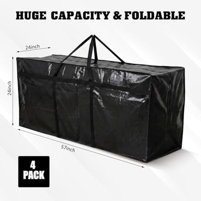 Windyun 4 Pcs 142 Gallon Extra Large Moving Bags XXL Heavy Duty Storage Bag - Image 2