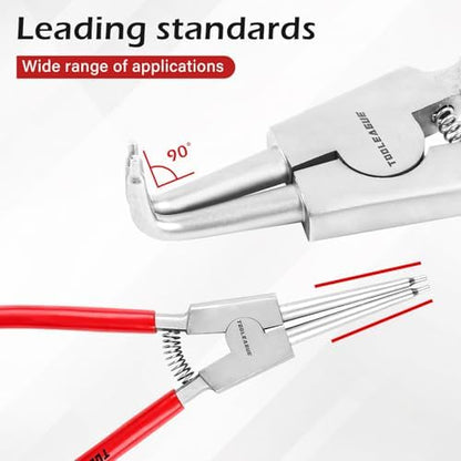 TOOLEAGUE 5" Small Snap Ring Pliers Set, Mini Circlip Pliers Kit, 4 Pcs - Image 3