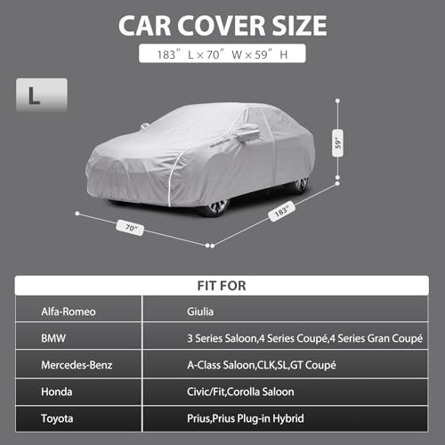 NEVERLAND Car Cover Waterproof Heavy Duty Full Car Cover - Image 5