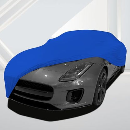 WinPower Indoor Car Cover, Stretch Dustproof Protection Fit 177-193 Inch Full Car Cover for Underground Garage Car Show, Blue - Image 4